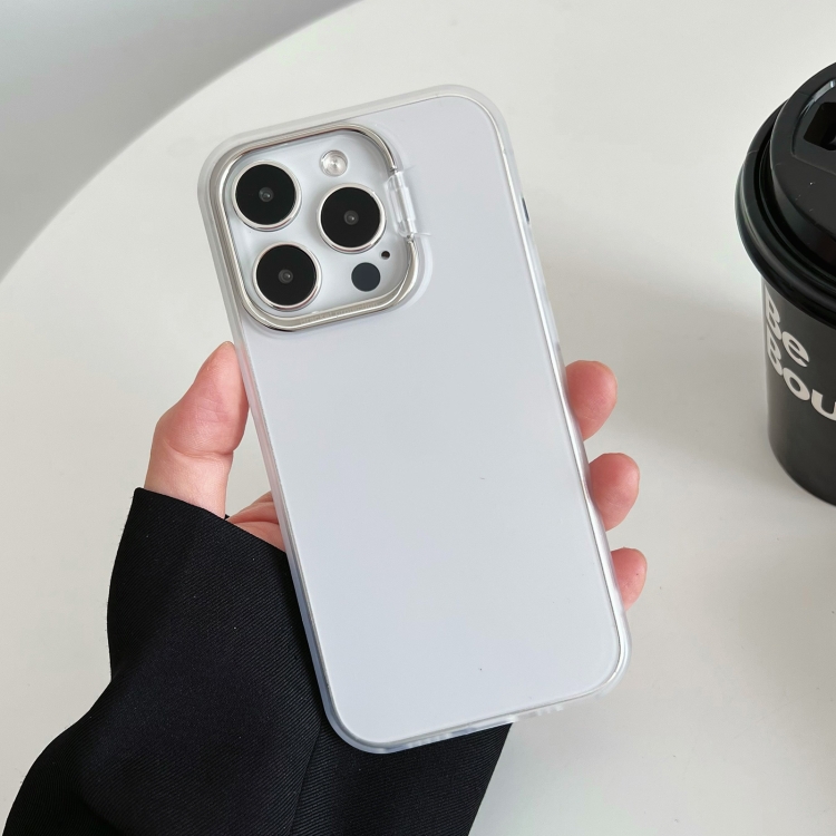 

For iPhone 14 Pro Invisible Holder Ultra-thin PC Phone Case(Transparent White)