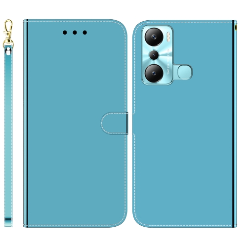 

For Infinix Hot 20i Imitated Mirror Surface Leather Phone Case(Blue)