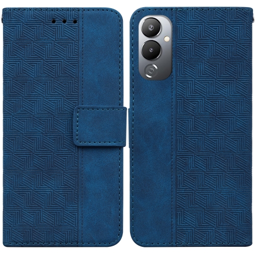 

For Tecno Pova 4 Geometric Embossed Leather Phone Case(Blue)