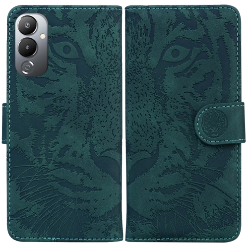 

For Tecno Pova 4 Tiger Embossing Pattern Leather Phone Case(Green)