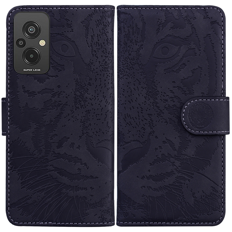 

For Xiaomi Redmi 11 Prime 4G Tiger Embossing Pattern Leather Phone Case(Black)
