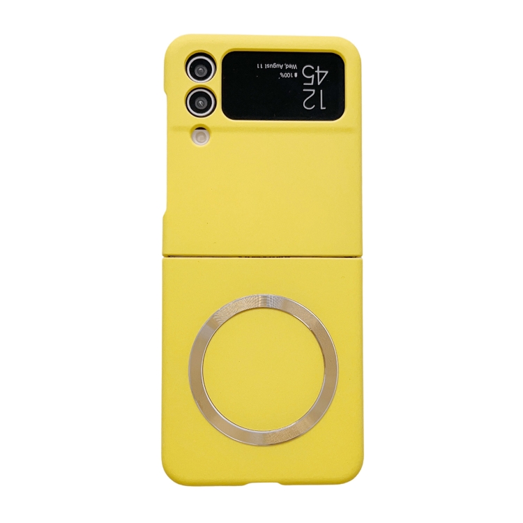 

For Samsung Galaxy Z Flip3 5G Skin Feel MagSafe Magnetic Phone Case(Yellow)