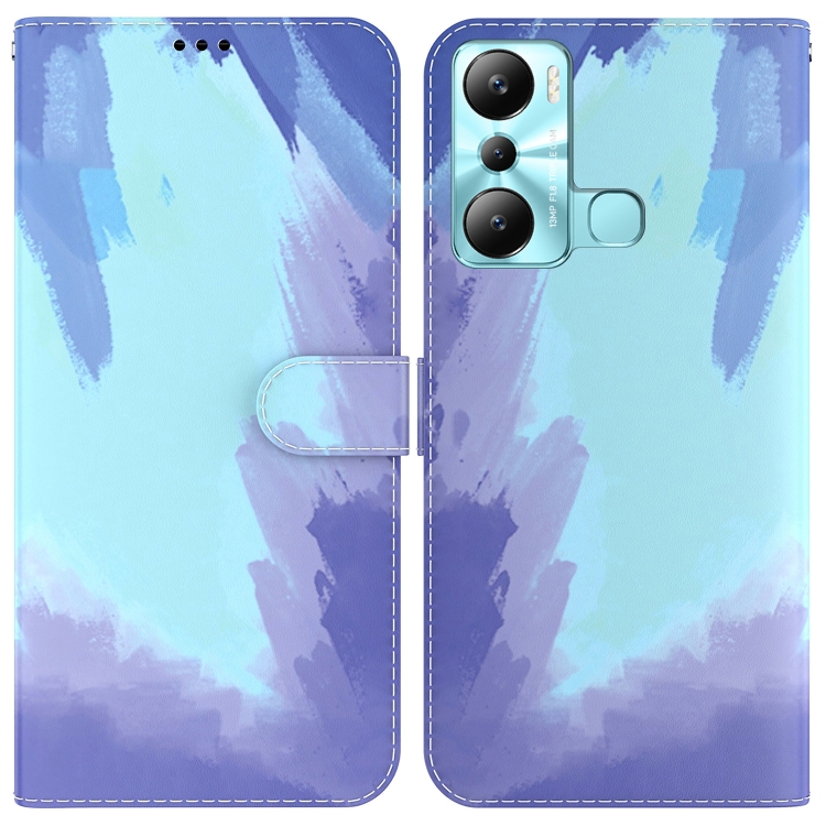 

For Infinix Hot 20i Watercolor Pattern Leather Phone Case(Winter Snow)