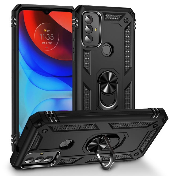 

For Motorola Moto G Play 2023 Shockproof TPU + PC Phone Case with Holder(Black)