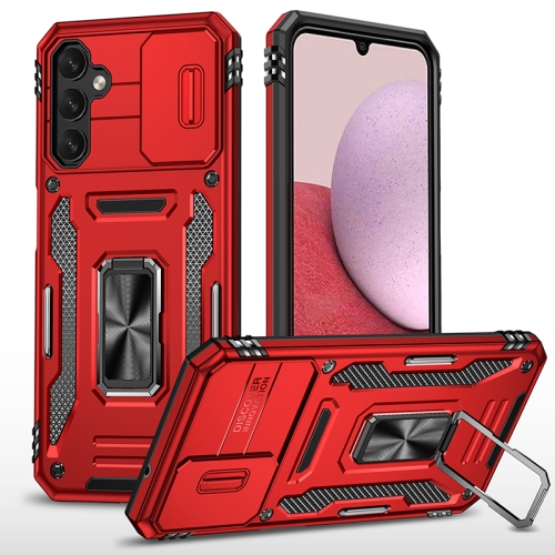 

For Samsung Galaxy A14 5G Armor PC + TPU Camera Shield Phone Case(Red)