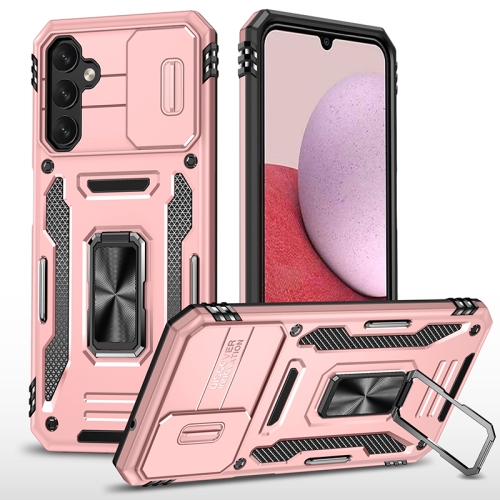 

For Samsung Galaxy A14 5G Armor PC + TPU Camera Shield Phone Case(Rose Gold)