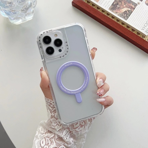 

For iPhone 13 3 in 1 MagSafe Magnetic Phone Case(Purple)