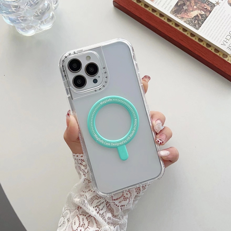 

For iPhone 12 / 12 Pro 3 in 1 MagSafe Magnetic Phone Case(Cyan-blue)