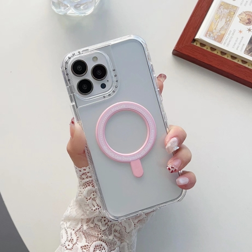 

For iPhone XS Max 3 in 1 MagSafe Magnetic Phone Case(Pink)