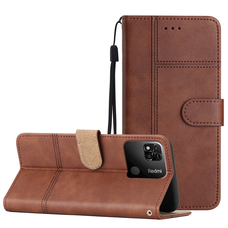 

For Xiaomi Redmi 10A Business Style Cowhide Texture Leather Phone Case(Coffee)