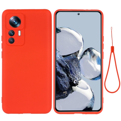 Para Xiaomi 12T Pro Pure Color Liquid Silicone Funda para teléfono a prueba  de golpes (Rojo)