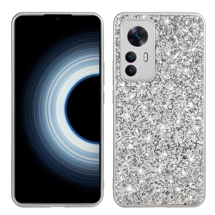 

For Xiaomi 12T Pro Glitter Powder Shockproof TPU Protective Case(Silver)