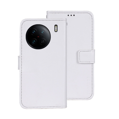 

For vivo X90 Pro idewei Crazy Horse Texture Leather Phone Case(White)