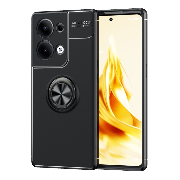 

For OPPO Reno9 Pro+ Metal Ring Holder TPU Phone Case(Black)
