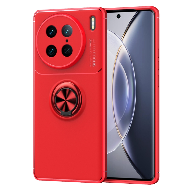 

For vivo X90 Pro Metal Ring Holder TPU Phone Case(Red)