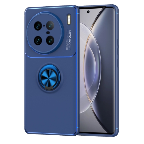 

For vivo X90 Pro+ Metal Ring Holder TPU Phone Case(Blue)