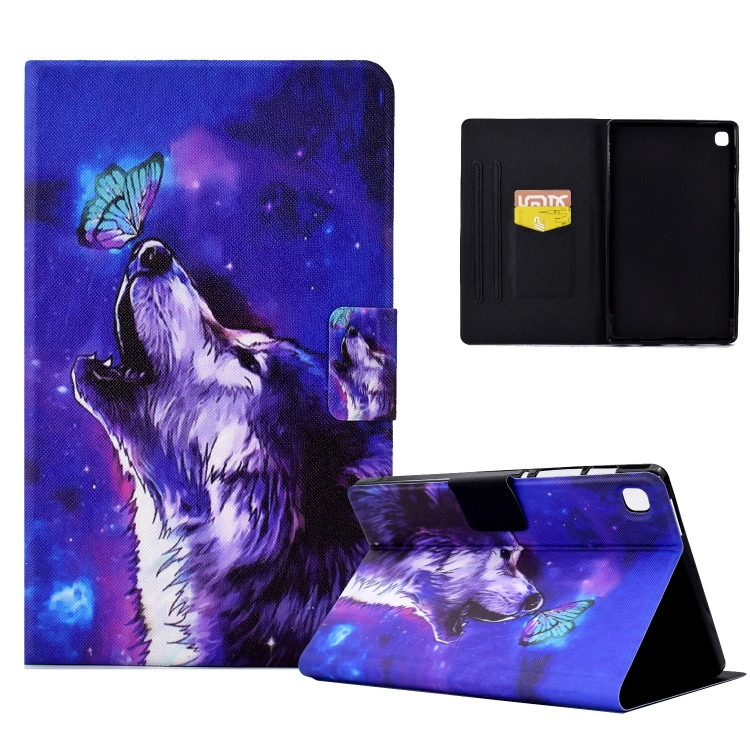 

For Samsung Galaxy Tab A 8.0 2019 Electric Pressed TPU Leather Tablet Case(Butterfly Wolf)