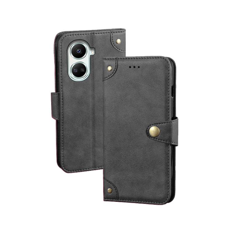 

For Huawei nova 10 SE idewei Retro Texture Leather Phone Case(Black)