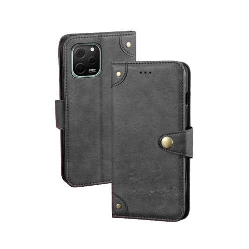 

For Huawei nova Y61 4G idewei Retro Texture Leather Phone Case(Black)