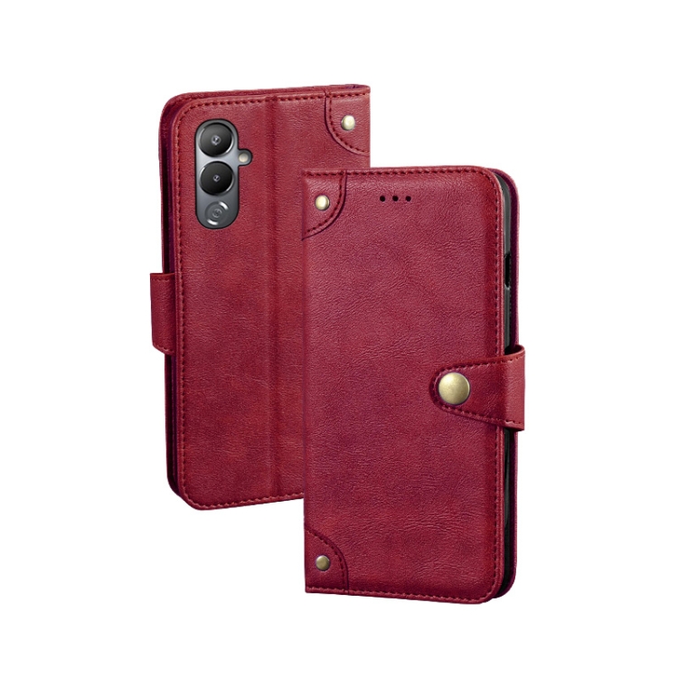 

For Tecno Pova 4 idewei Retro Texture Leather Phone Case(Red)