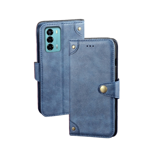 

For ZTE Blade A72 4G idewei Retro Texture Leather Phone Case(Blue)