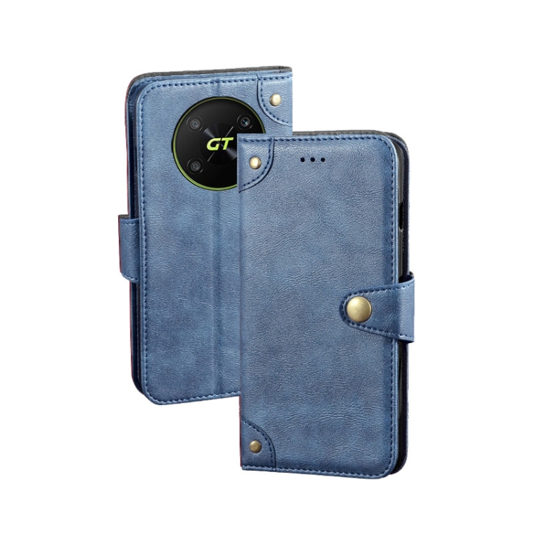 

For Honor X40 GT idewei Retro Texture Leather Phone Case(Blue)