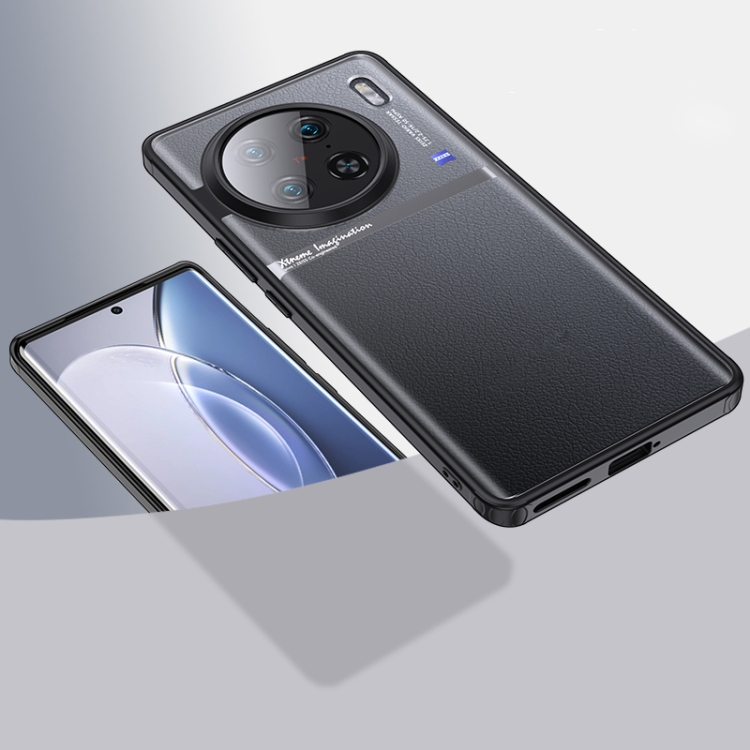 

For vivo X90 Pro Armor Clear TPU Hard PC Phone Case(Matte Black)