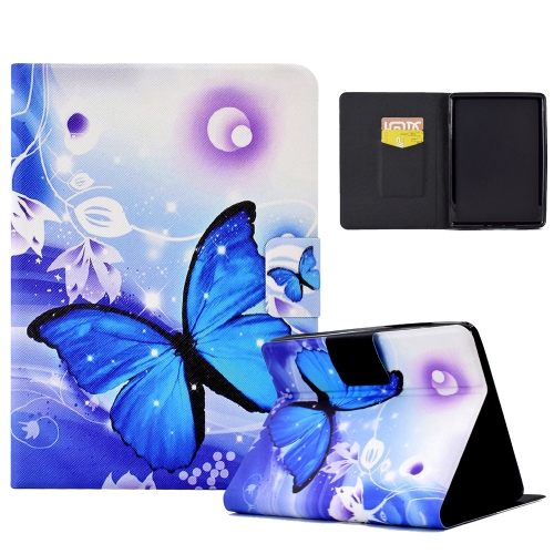 

For Amazon Kindle Paperwhite 5 2021 Electric Pressed TPU Smart Leather Tablet Case(Blue Butterfly)