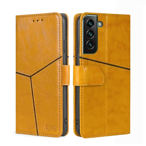 

For Samsung Galaxy S23+ 5G Geometric Stitching Horizontal Flip Leather Phone Case(Yellow)