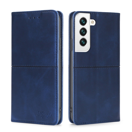 

For Samsung Galaxy S23 5G Cow Texture Magnetic Horizontal Flip Leather Phone Case(Blue)