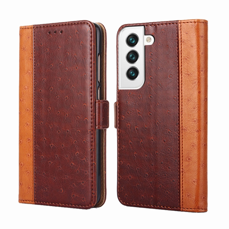 

For Samsung Galaxy S23 5G Ostrich Texture Flip Leather Phone Case(Brown)
