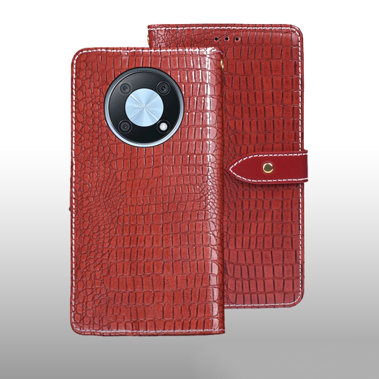 

For Huawei nova Y90 idewei Crocodile Texture Leather Phone Case(Red)