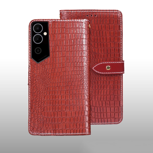 

For Tecno Pova Neo 2 idewei Crocodile Texture Leather Phone Case(Red)