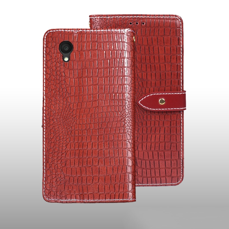 

For Alcatel 1 Ultra idewei Crocodile Texture Leather Phone Case(Red)