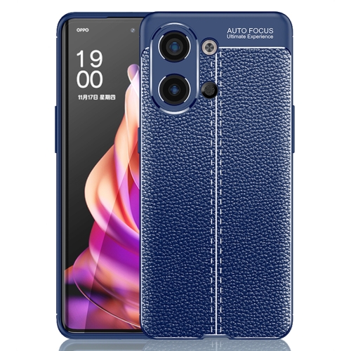 

For OPPO Reno9 / Reno9 Pro 5G Litchi Texture Shockproof TPU Phone Case(Blue)