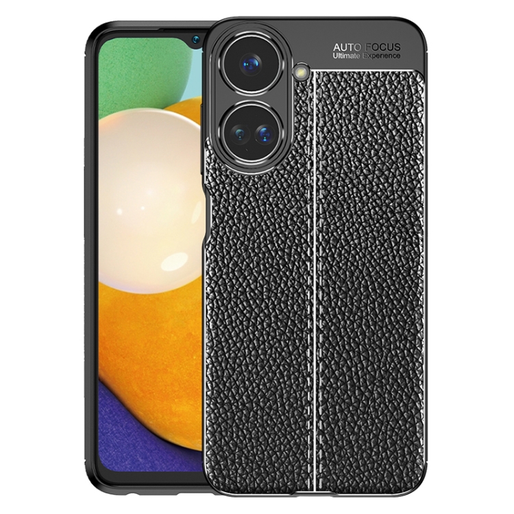 

For Realme 10 4G Litchi Texture Shockproof TPU Phone Case(Black)
