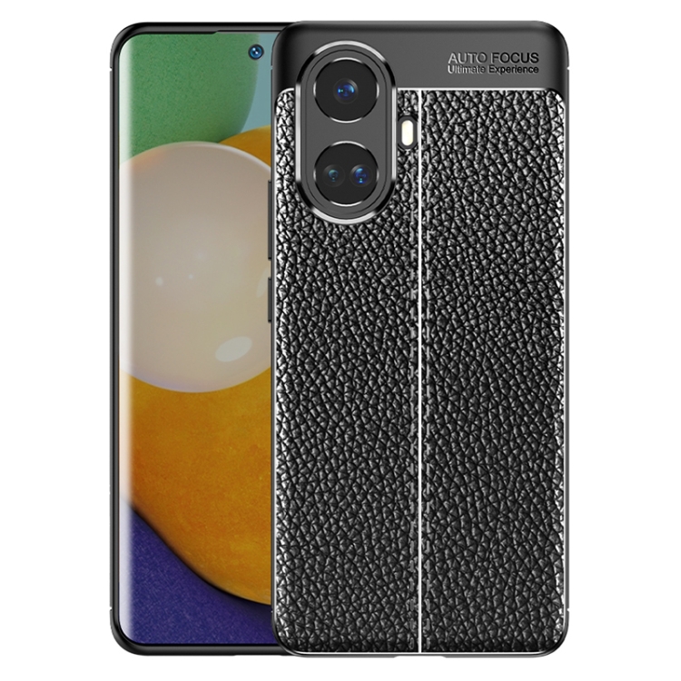 

For Realme 10 Pro+ Litchi Texture Shockproof TPU Phone Case(Black)