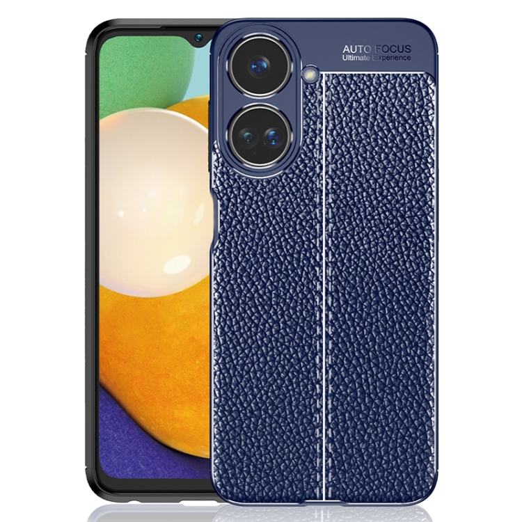

For Realme 10 Pro Litchi Texture Shockproof TPU Phone Case(Blue)