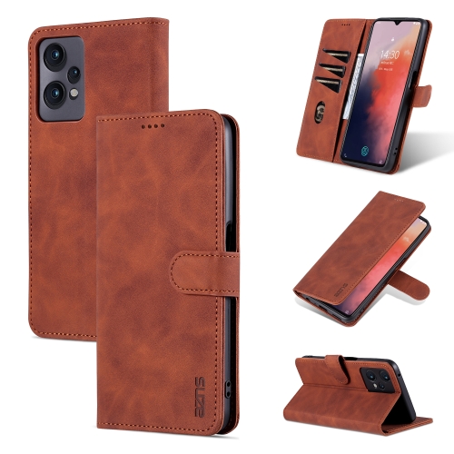 

AZNS Skin Feel Calf Texture Flip Leather Phone Case for OPPO K10x 5G / Realme 9 Pro / Realme Q5 / OnePlus Nord CE 2 Lite 5G(Brown)