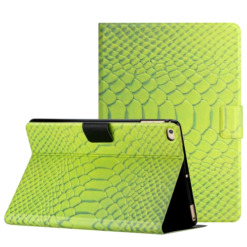 

For iPad Air / Air 2 / 9.7 2017 / 9.7 2018 Solid Color Crocodile Texture Leather Smart Tablet Case(Green)