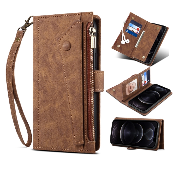 

For Samsung Galaxy S23 5G Retro Frosted Leather Phone Case(Brown)