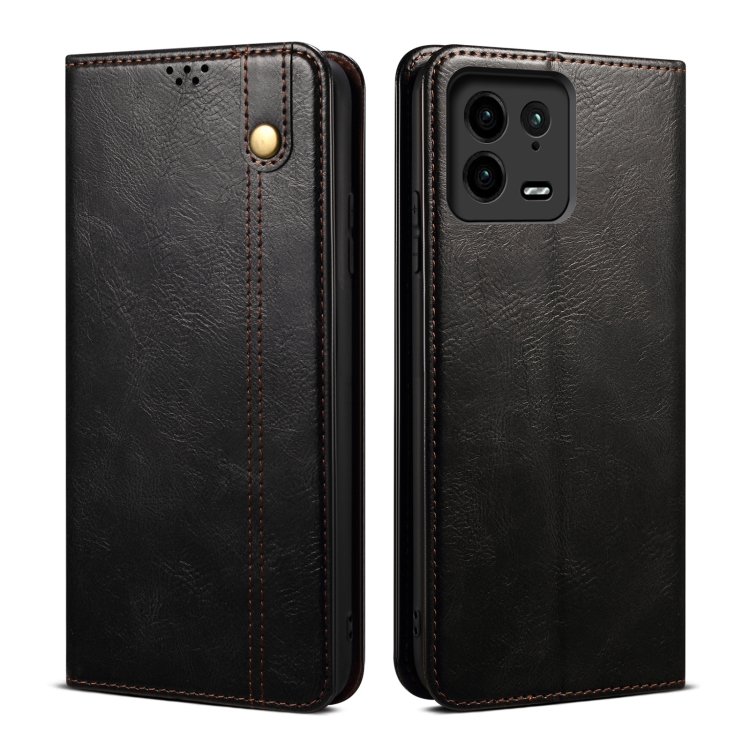 

For Xiaomi 13 Pro Oil Wax Crazy Horse Texture Leather Phone Case(Black)