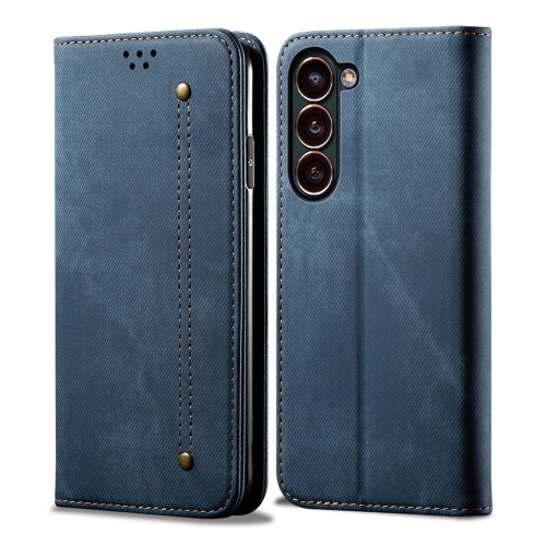 

For Samsung Galaxy S23 5G Denim Texture Leather Phone Case(Blue)