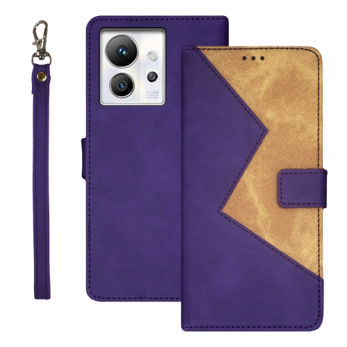 

For Infinix Zero Ultra 5G idewei Two-color Splicing Leather Phone Case(Purple)