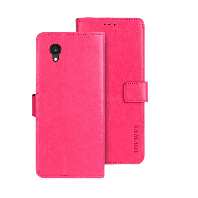 

For Alcatel 1 Ultra idewei Crazy Horse Texture Leather Phone Case(Rose Red)