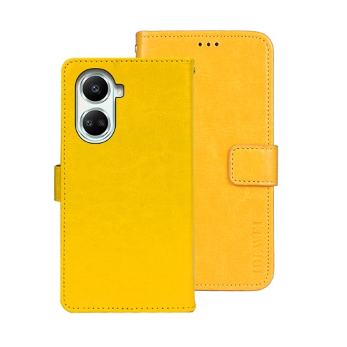 

For Huawei nova 10 SE idewei Crazy Horse Texture Leather Phone Case(Yellow)