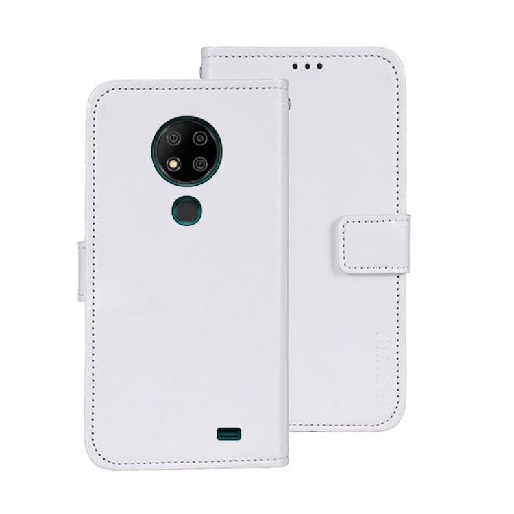 

For Oukitel C19 Pro idewei Crazy Horse Texture Leather Phone Case(White)
