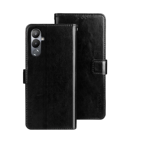 

For Tecno Pova 4 idewei Crazy Horse Texture Leather Phone Case(Black)