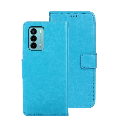 

For ZTE Blade A72 4G idewei Crazy Horse Texture Leather Phone Case(Sky Blue)