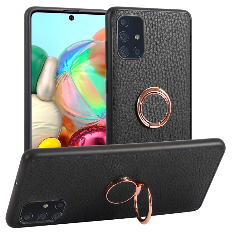 

For Samsung Galaxy A71 Litchi Texture Magnetic Shockproof Protective Phone Case(Black)